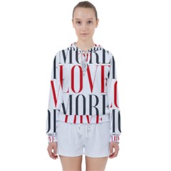 More Love More Women s Tie Up Sweat by Lovemore