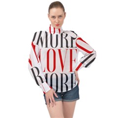 More Love More High Neck Long Sleeve Chiffon Top by Lovemore