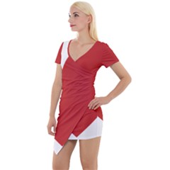 Heart Short Sleeve Asymmetric Mini Dress by Lovemore