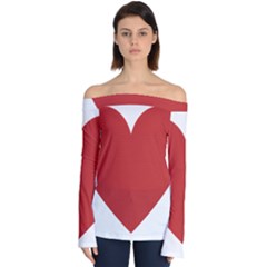 Heart Off Shoulder Long Sleeve Top by Lovemore