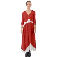 Heart Button Up Boho Maxi Dress