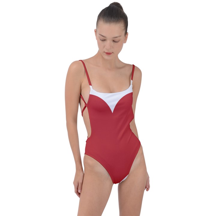 Heart Tie Strap One Piece Swimsuit