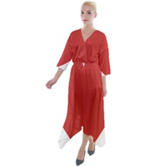 Heart Quarter Sleeve Wrap Front Maxi Dress by Lovemore