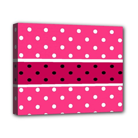 Polka Dots Two Times 2 Black Canvas 10  X 8  (stretched) by impacteesstreetwearten