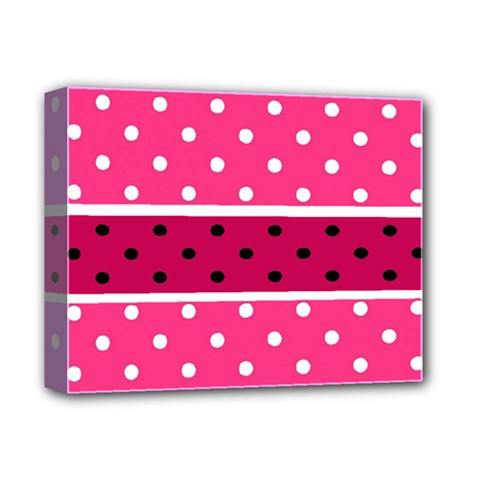 Polka Dots Two Times 2 Black Deluxe Canvas 14  X 11  (stretched) by impacteesstreetwearten