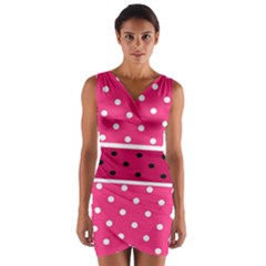 Polka Dots Two Times 2 Black Wrap Front Bodycon Dress by impacteesstreetwearten