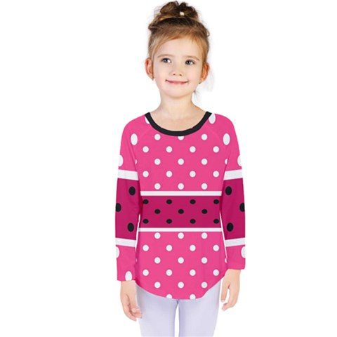 Polka Dots Two Times 2 Black Kids  Long Sleeve Tee by impacteesstreetwearten