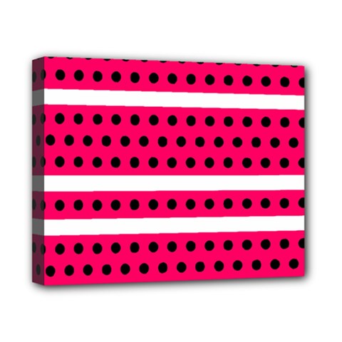 Polka Dots Two Times 3 Black Canvas 10  X 8  (stretched) by impacteesstreetwearten