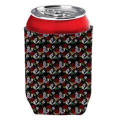 Vintage Hippie Girl Pattern Black Can Holder