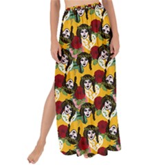 Vintage Hippie Girl Pattern Yellow Maxi Chiffon Tie-up Sarong by snowwhitegirl