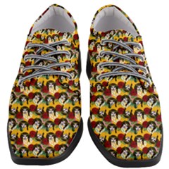 Vintage Hippie Girl Pattern Yellow Women Heeled Oxford Shoes