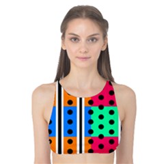 Polka Dots Two Times 5 Black Tank Bikini Top