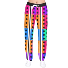 Polka Dots Two Times 5 Black Women Velvet Drawstring Pants