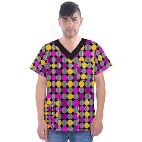 Polka Dots Two Times 4 Black Men s V-neck Scrub Top by impacteesstreetwearten