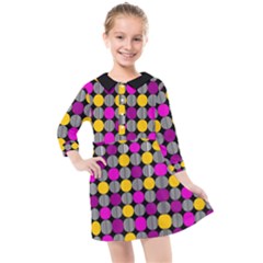 Polka Dots Two Times 4 Black Kids  Quarter Sleeve Shirt Dress by impacteesstreetwearten