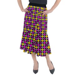 Polka Dots Two Times 4 Black Midi Mermaid Skirt by impacteesstreetwearten