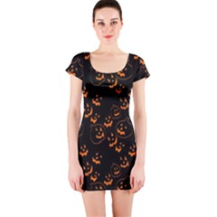 Jack O Lanterns Short Sleeve Bodycon Dress by bloomingvinedesign