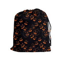 Jack O Lanterns Drawstring Pouch (xl) by bloomingvinedesign