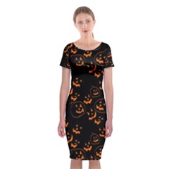 Jack O Lanterns Classic Short Sleeve Midi Dress by bloomingvinedesign