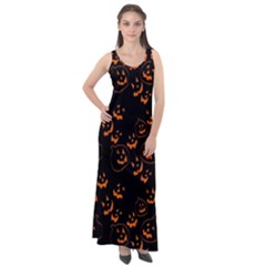 Jack O Lanterns Sleeveless Velour Maxi Dress by bloomingvinedesign