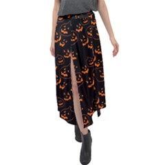 Jack O Lanterns Velour Split Maxi Skirt by bloomingvinedesign