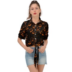 Jack O Lanterns Tie Front Shirt  by bloomingvinedesign