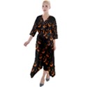 Jack O Lanterns Quarter Sleeve Wrap Front Maxi Dress View1