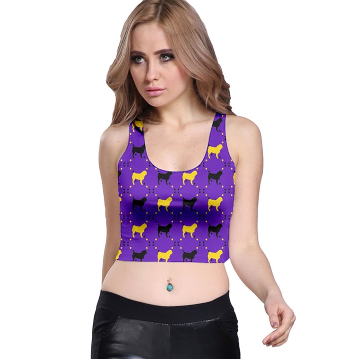 Elegant Pugs Racer Back Crop Top