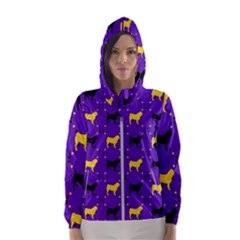 Elegant Pugs Women s Hooded Windbreaker