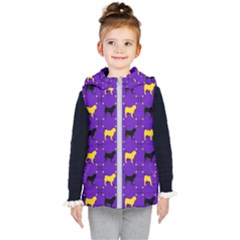 Elegant Pugs Kids  Hooded Puffer Vest