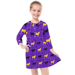 Elegant Pugs Kids  Quarter Sleeve Shirt Dress by ElegantGP