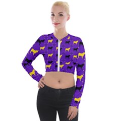 Elegant Pugs Long Sleeve Cropped Velvet Jacket by ElegantGP