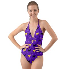 Rfg Halter Cut-out One Piece Swimsuit