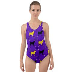 Elegant Pugs Cut-out Back One Piece Swimsuit by ElegantGP