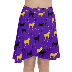 Elegant Pugs Chiffon Wrap Front Skirt by ElegantGP