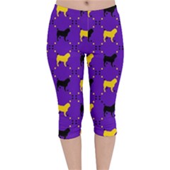 Elegant Pugs Velvet Capri Leggings  by ElegantGP