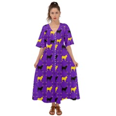 Elegant Pugs Kimono Sleeve Boho Dress by ElegantGP