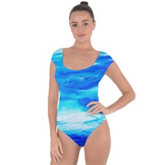 Sky 1 1 Short Sleeve Leotard  by bestdesignintheworld