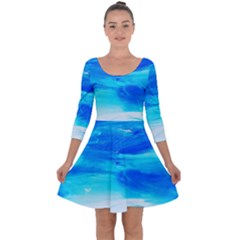 Sky 1 1 Quarter Sleeve Skater Dress by bestdesignintheworld