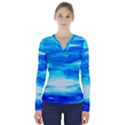 Sky 1 1 V-Neck Long Sleeve Top View1