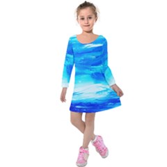 Sky 1 1 Kids  Long Sleeve Velvet Dress by bestdesignintheworld