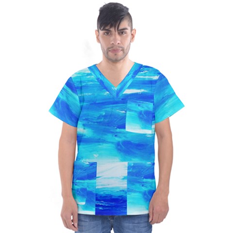 Sky 1 1 Men s V-neck Scrub Top by bestdesignintheworld