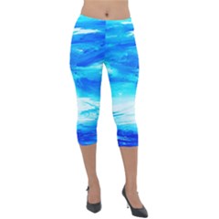 Sky 1 1 Lightweight Velour Capri Leggings  by bestdesignintheworld