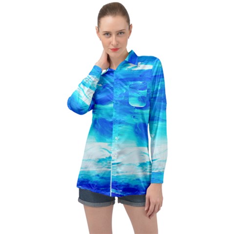 Sky 1 1 Long Sleeve Satin Shirt by bestdesignintheworld