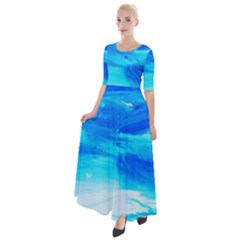 Sky 1 1 Half Sleeves Maxi Dress by bestdesignintheworld