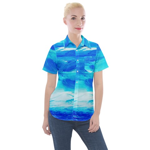 Sky 1 1 Women s Short Sleeve Pocket Shirt by bestdesignintheworld