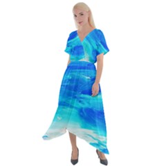 Sky 1 1 Cross Front Sharkbite Hem Maxi Dress by bestdesignintheworld