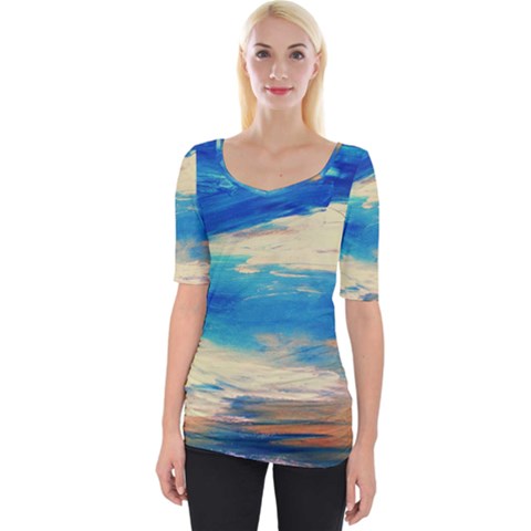 Skydiving 1 1 Wide Neckline Tee by bestdesignintheworld