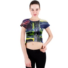 Between Two Moons 7 Crew Neck Crop Top by bestdesignintheworld