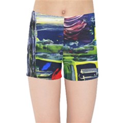 Between Two Moons 7 Kids  Sports Shorts by bestdesignintheworld